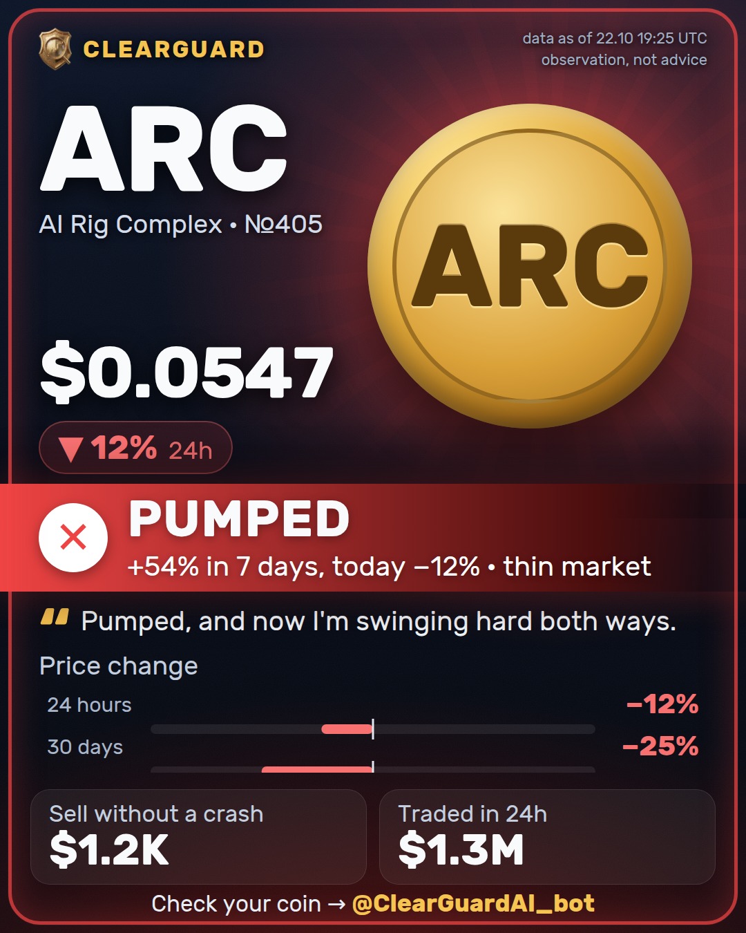 ARC · AI Rig Complex — DANGER