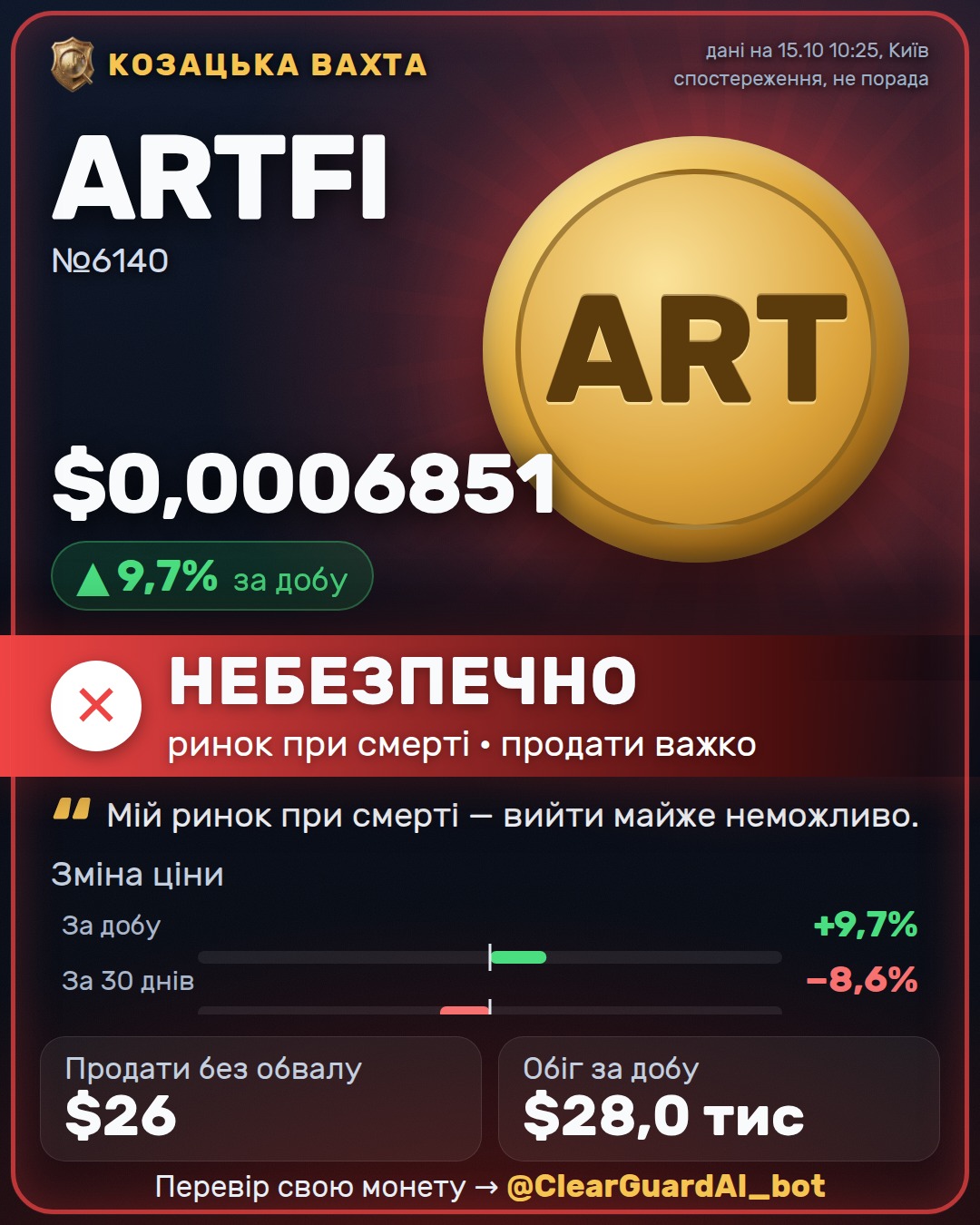 ARTFI — НЕБЕЗПЕЧНО