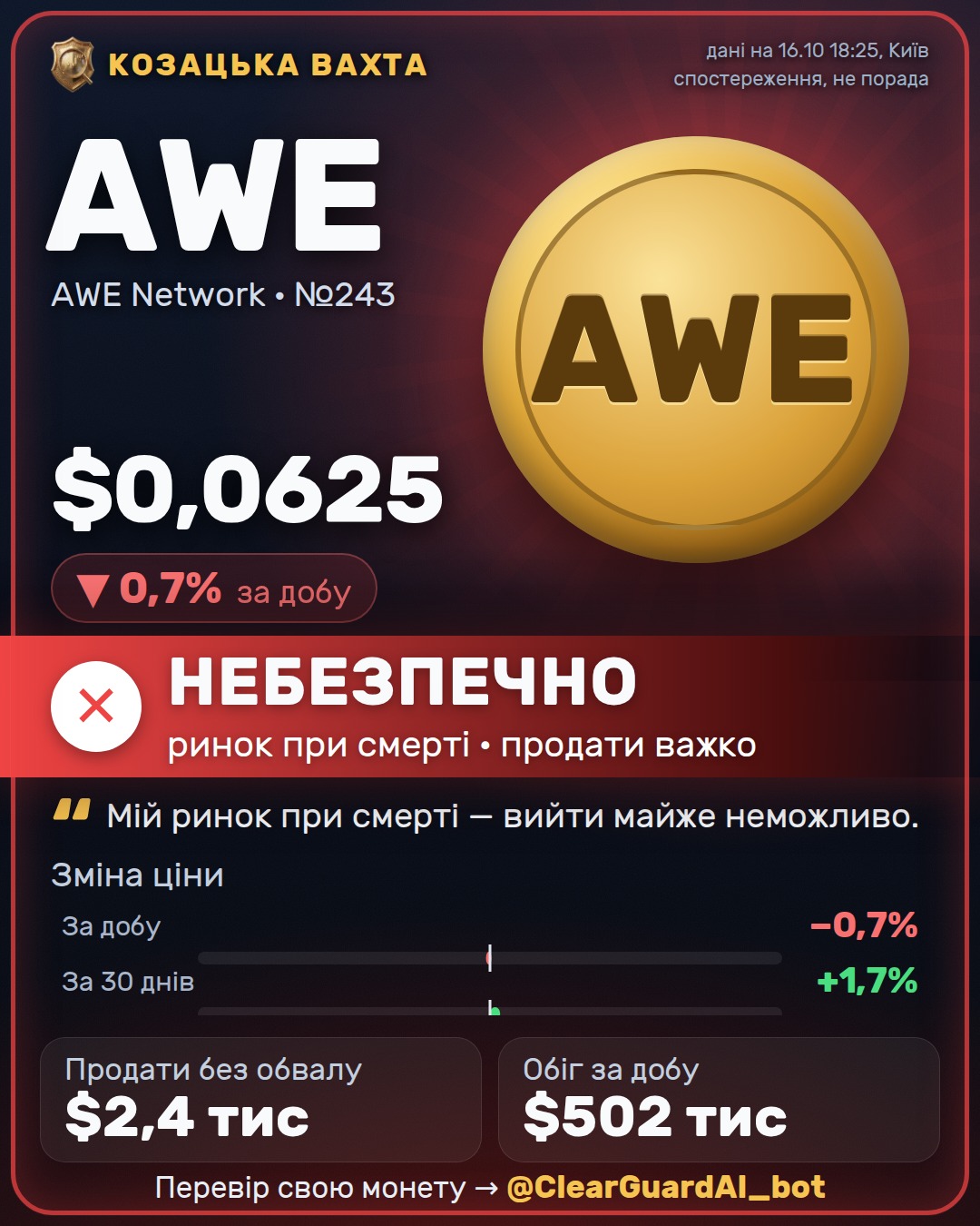 AWE · AWE Network — НЕБЕЗПЕЧНО