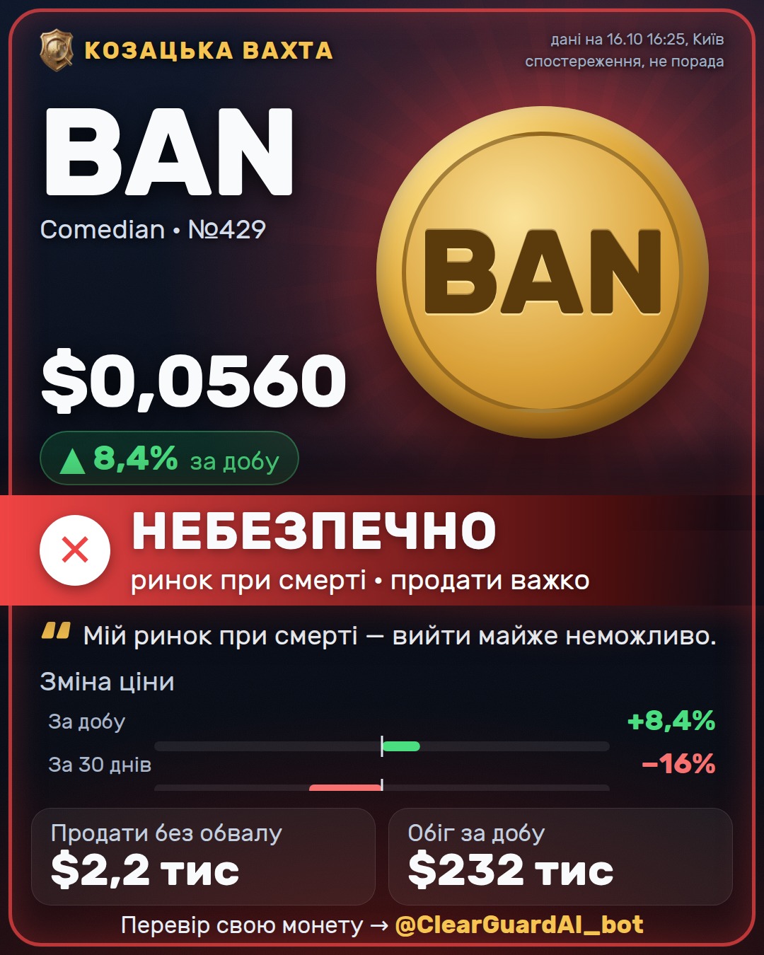 BAN · Comedian — НЕБЕЗПЕЧНО