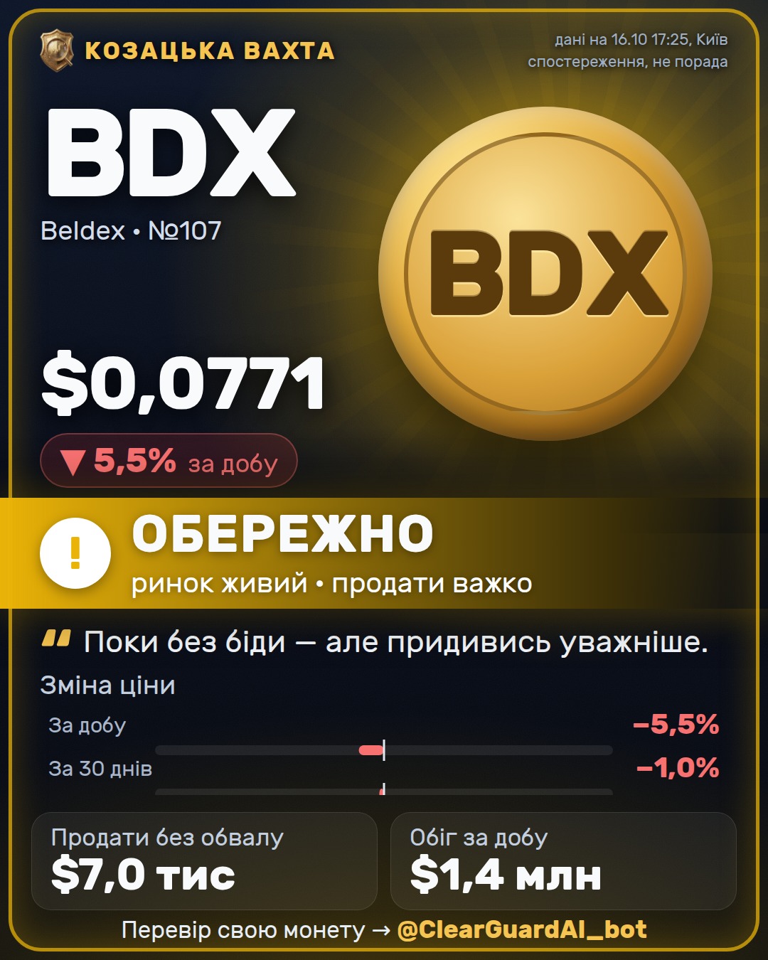 BDX · Beldex — ЗДОРОВА