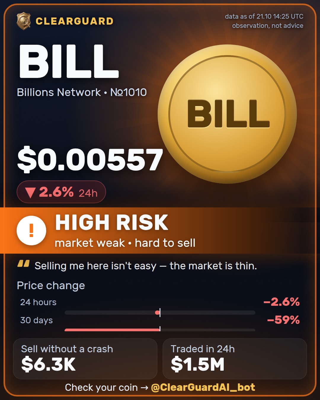 BILL · Billions Network — BE CAREFUL