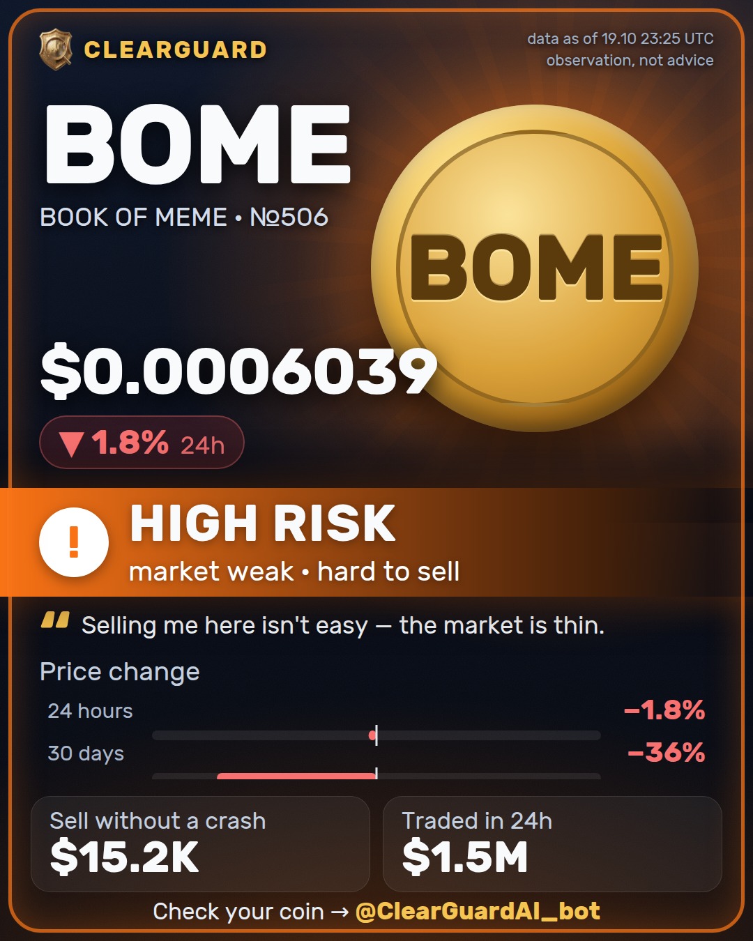 BOME · BOOK OF MEME — BE CAREFUL