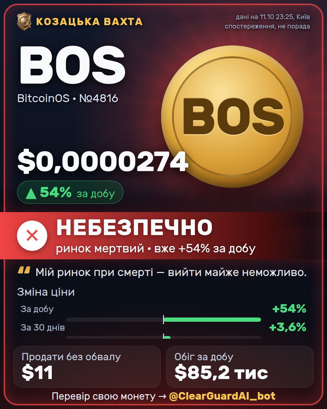 BOS · BitcoinOS — НЕБЕЗПЕЧНО