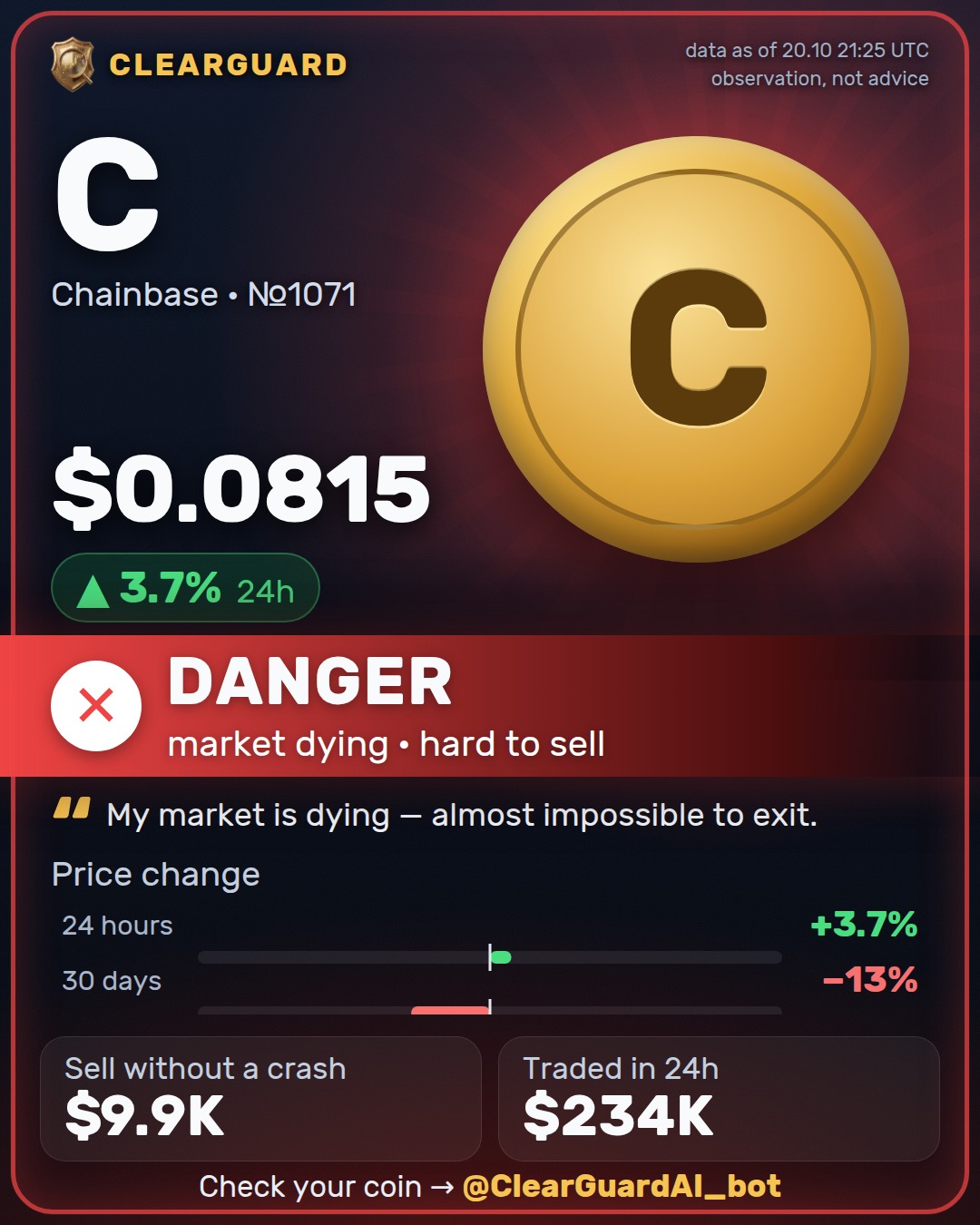 C · Chainbase — DANGER