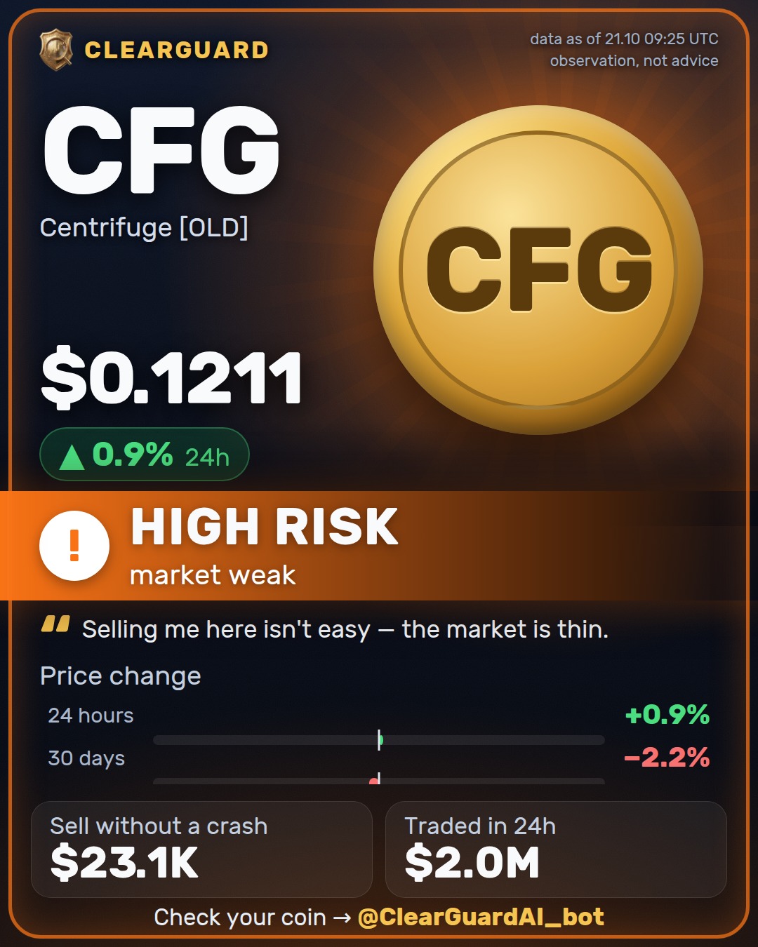 CFG · Centrifuge [OLD] — BE CAREFUL