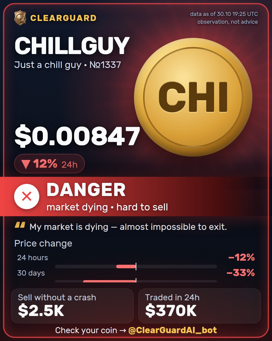 CHILLGUY · Just a chill guy — DANGER