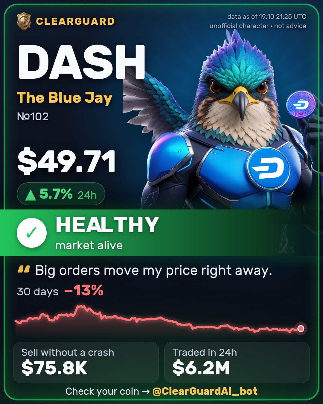 DASH · The Blue Jay — HEALTHY