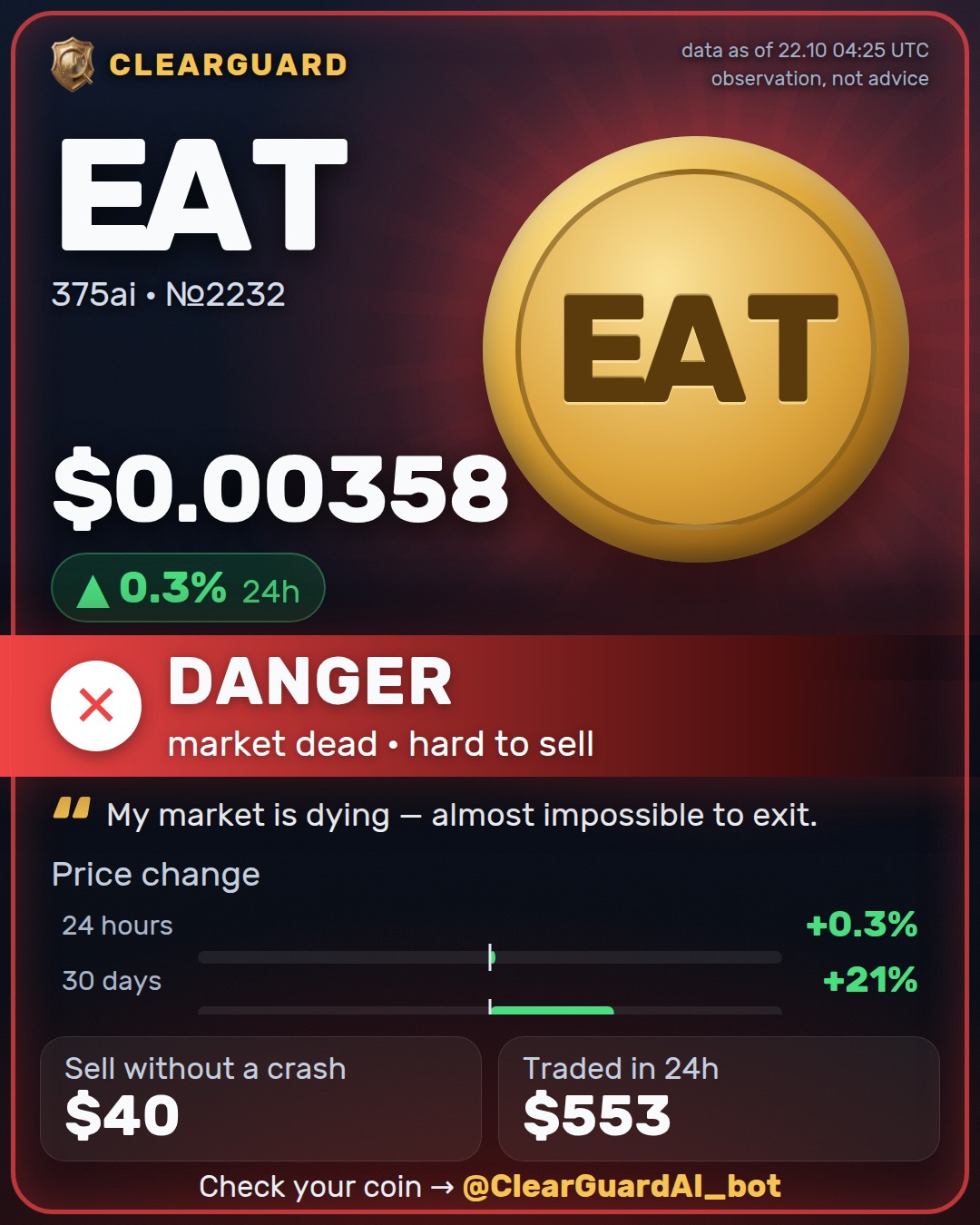 EAT · 375ai — DANGER