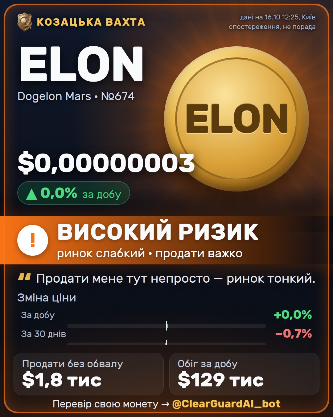 ELON · Dogelon Mars — НЕБЕЗПЕЧНО