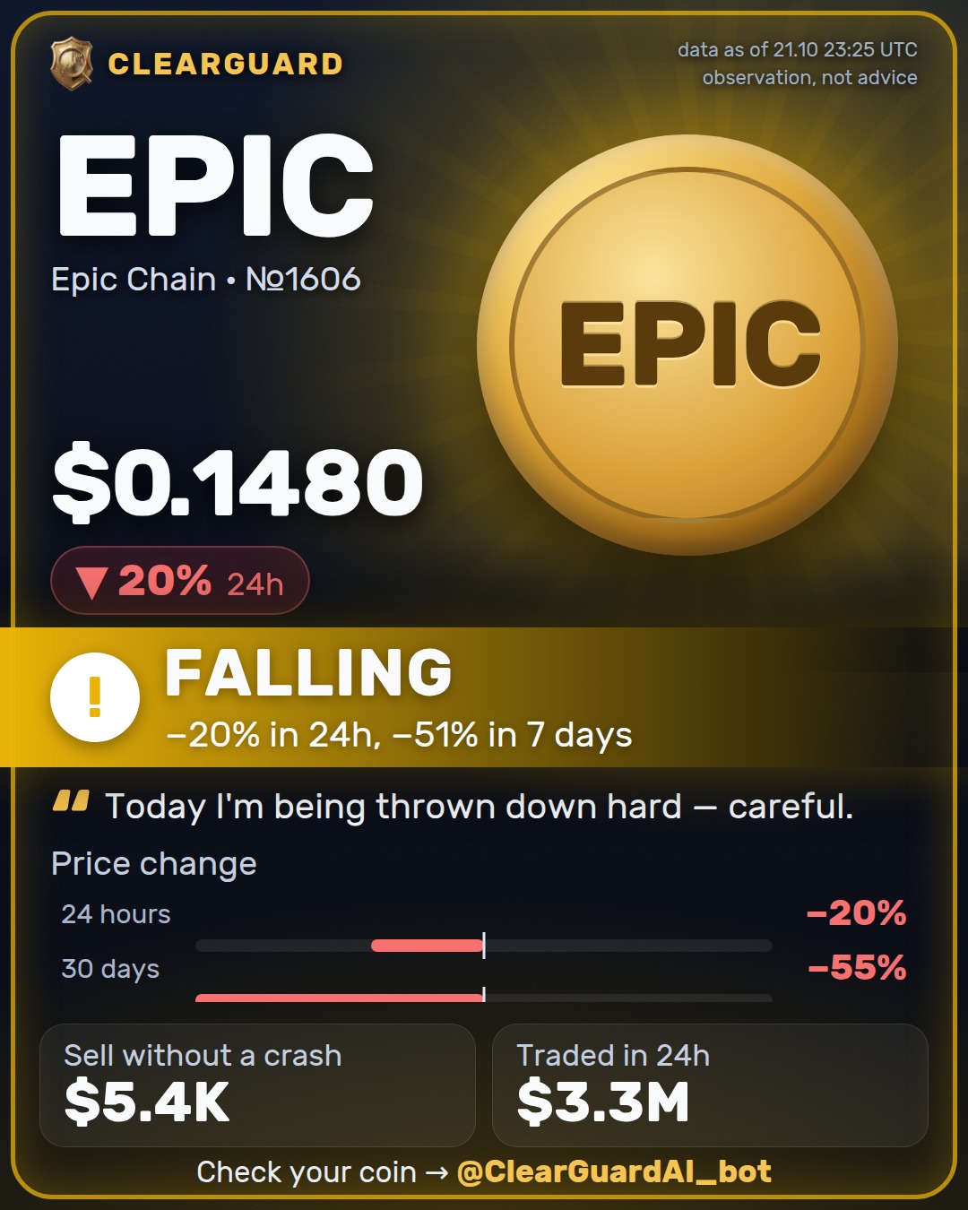 EPIC · Epic Chain — DANGER