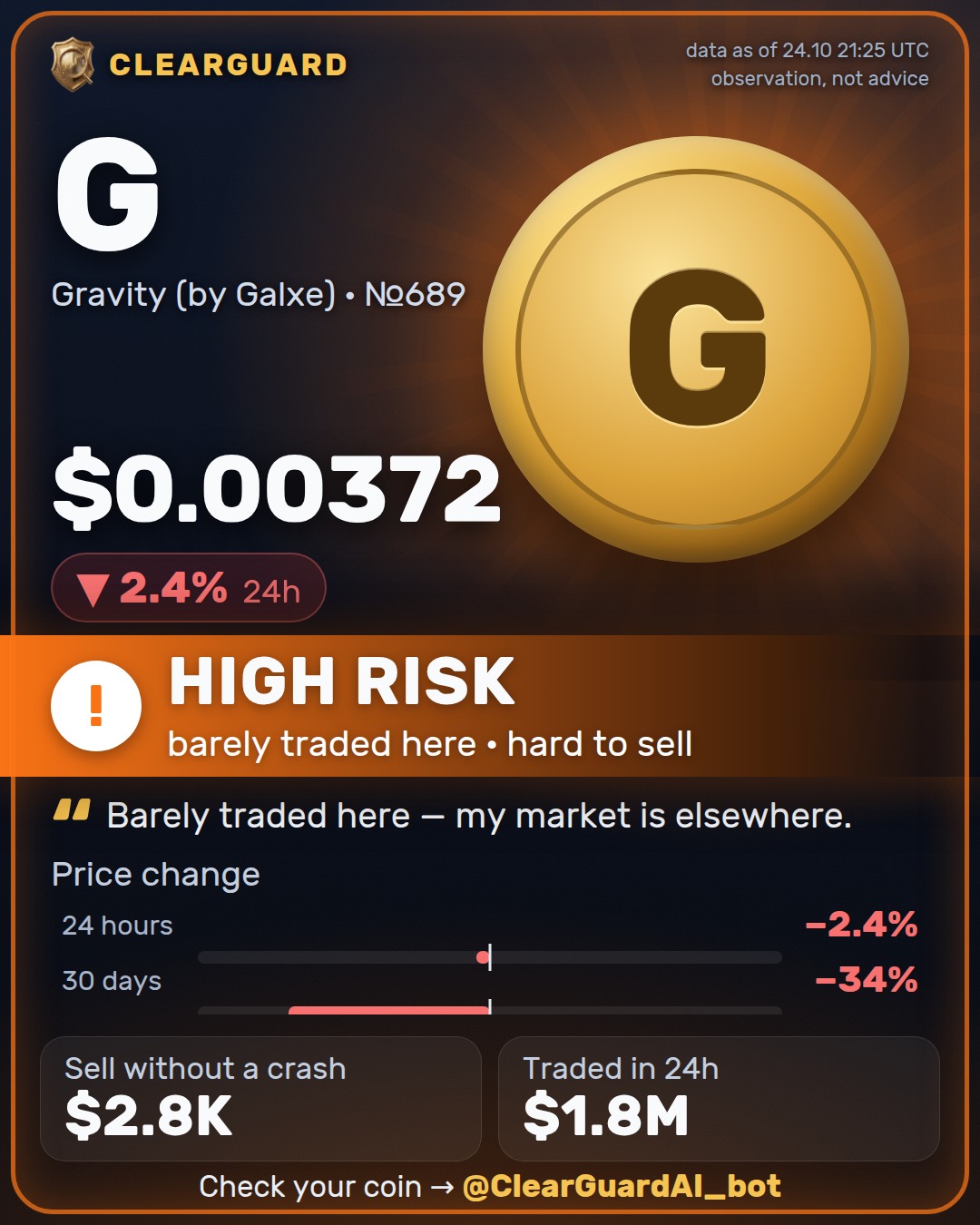 G · Gravity (by Galxe) — HIGH RISK