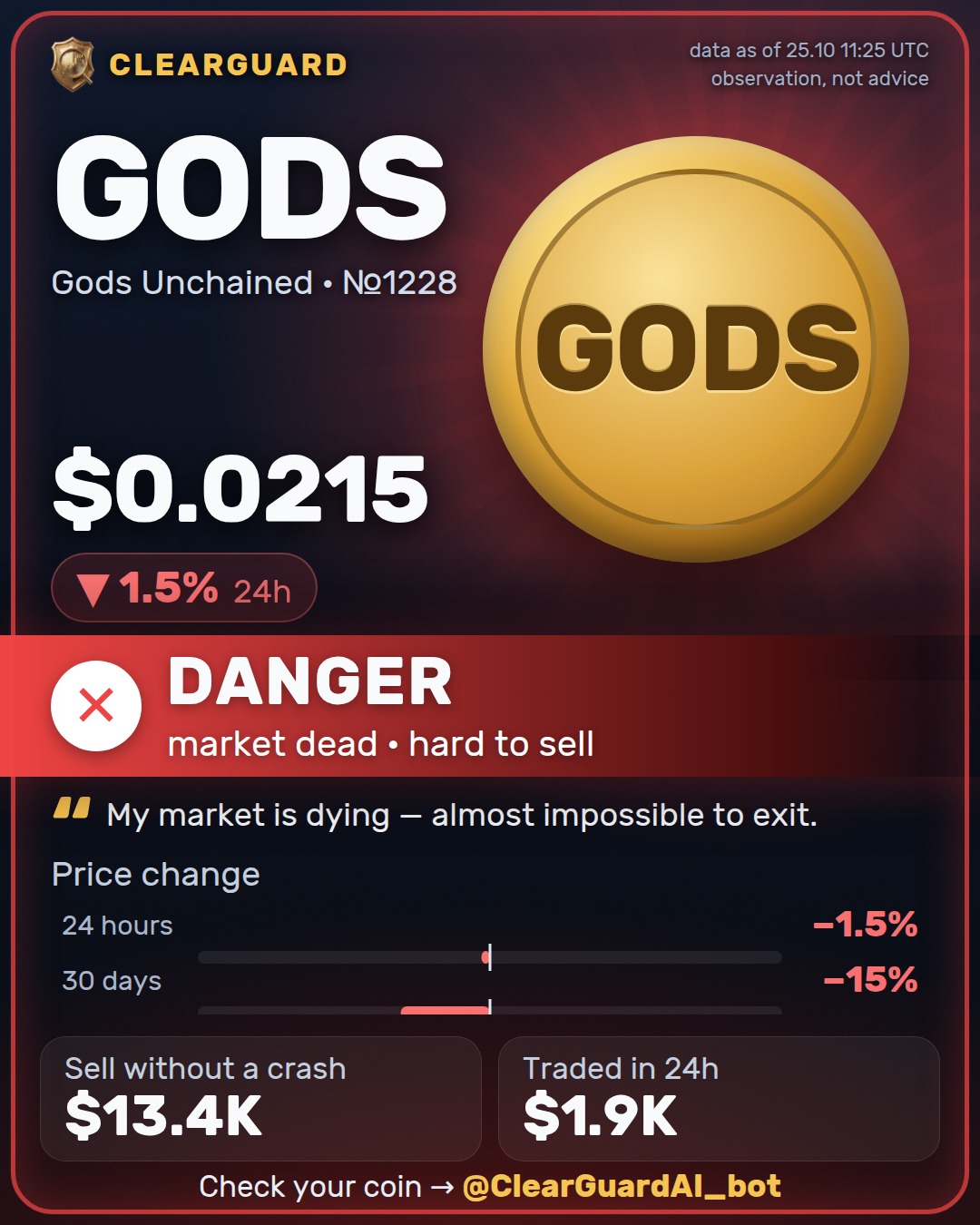 GODS · Gods Unchained — DANGER