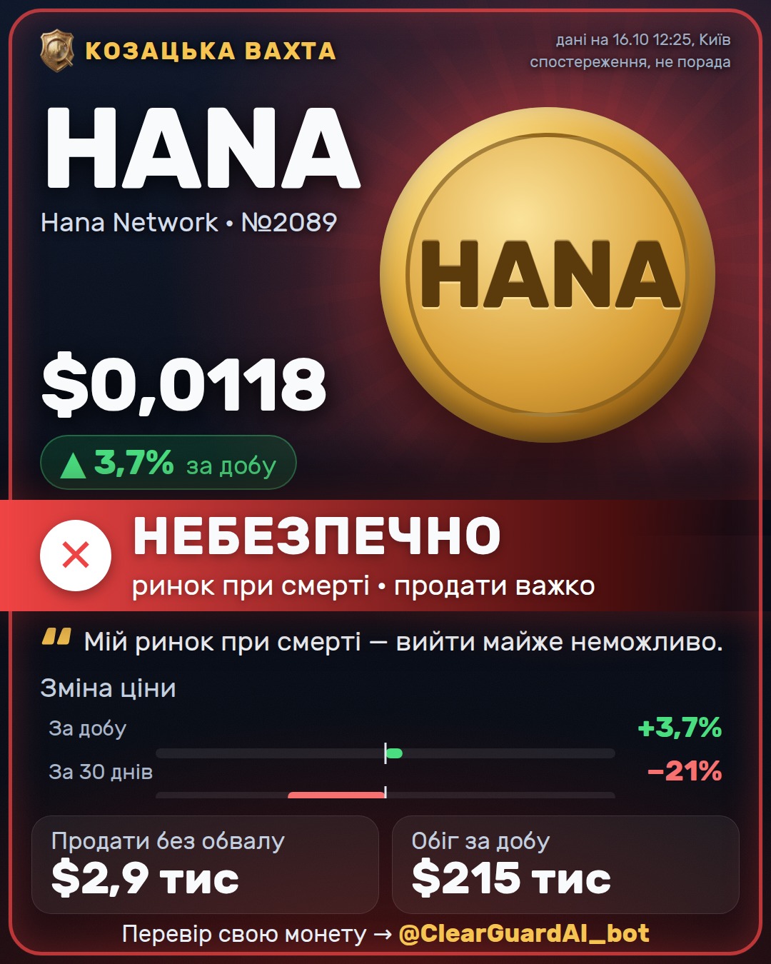 HANA · Hana Network — НЕБЕЗПЕЧНО