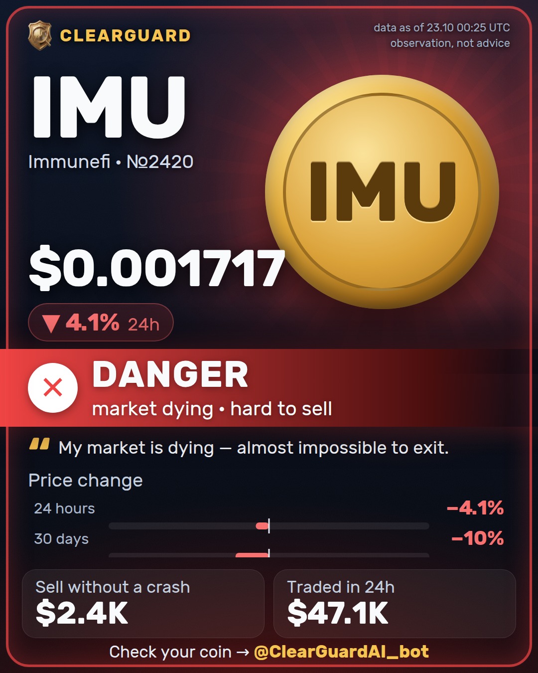 IMU · Immunefi — HIGH RISK