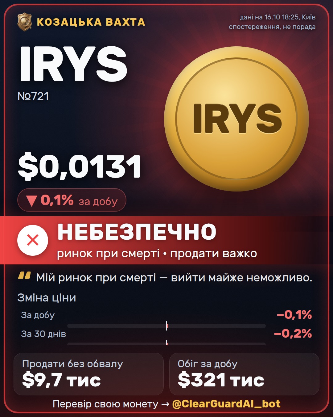 IRYS — НЕБЕЗПЕЧНО