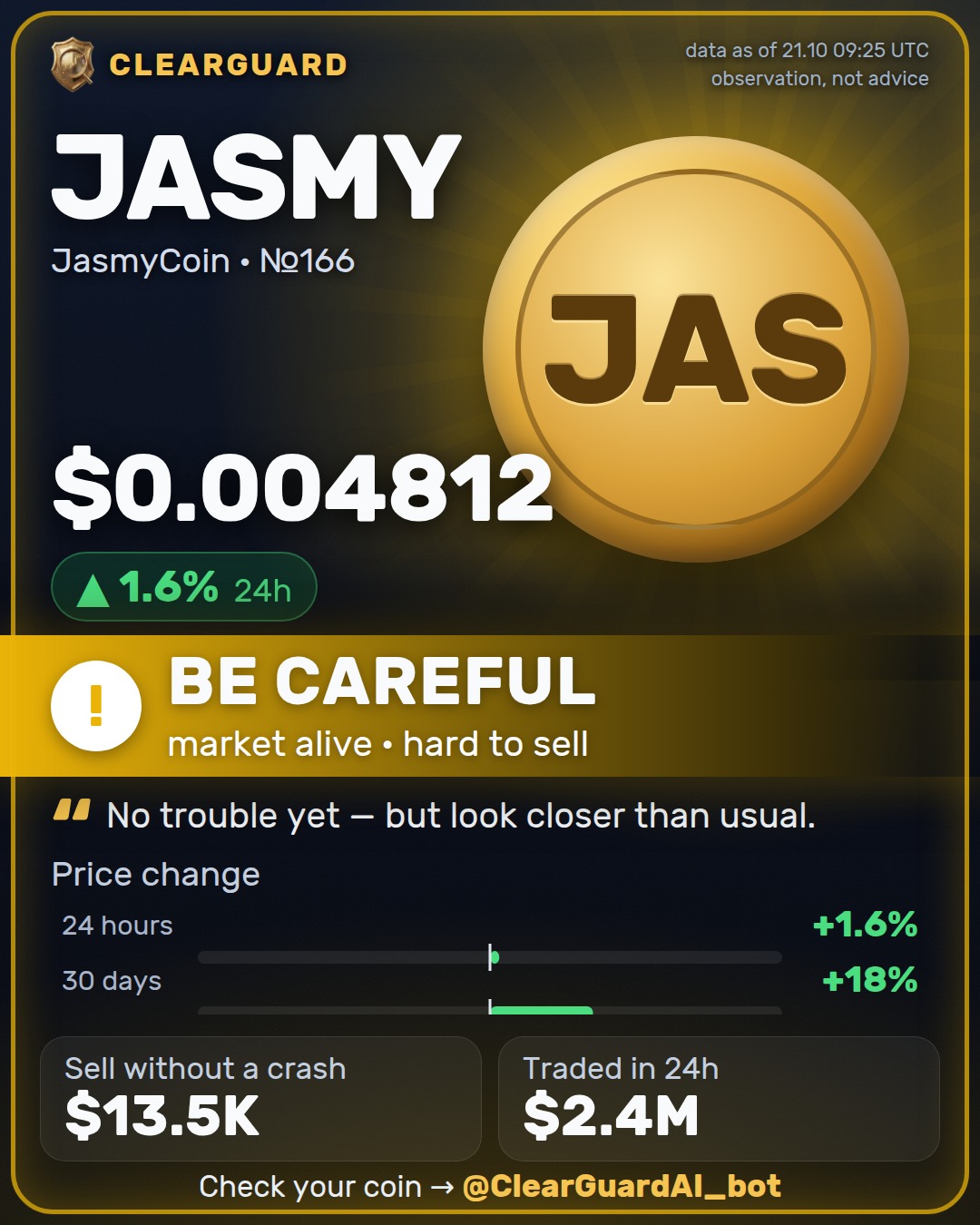 JASMY · JasmyCoin — BE CAREFUL