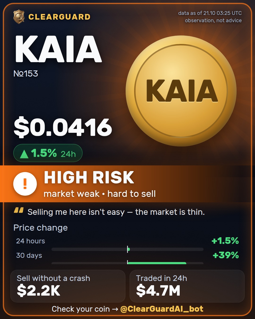 KAIA — PUMPED