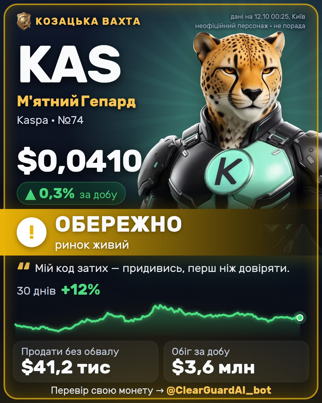 KAS · М'ятний Гепард — ОБЕРЕЖНО