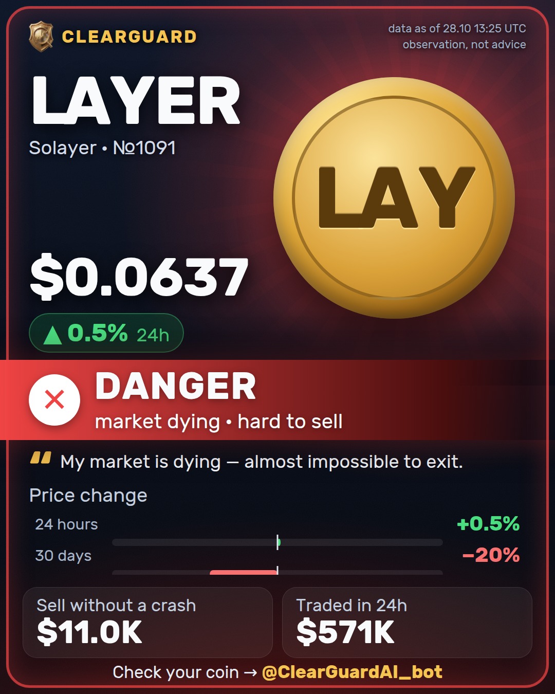 LAYER · Solayer — DANGER