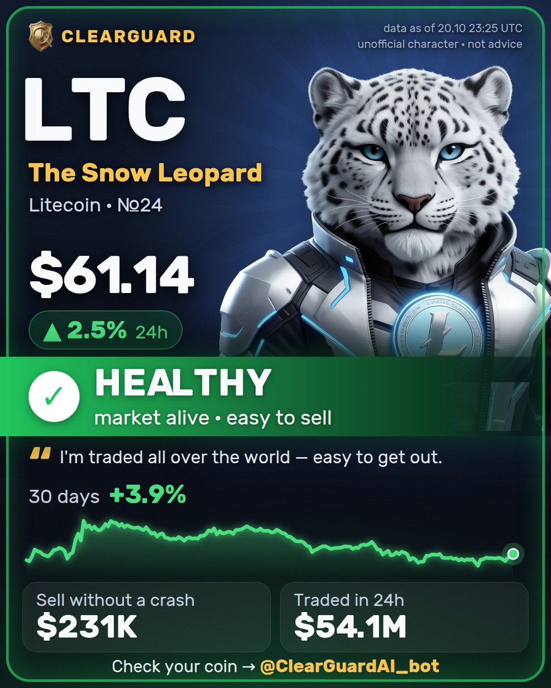 LTC · The Snow Leopard — HEALTHY