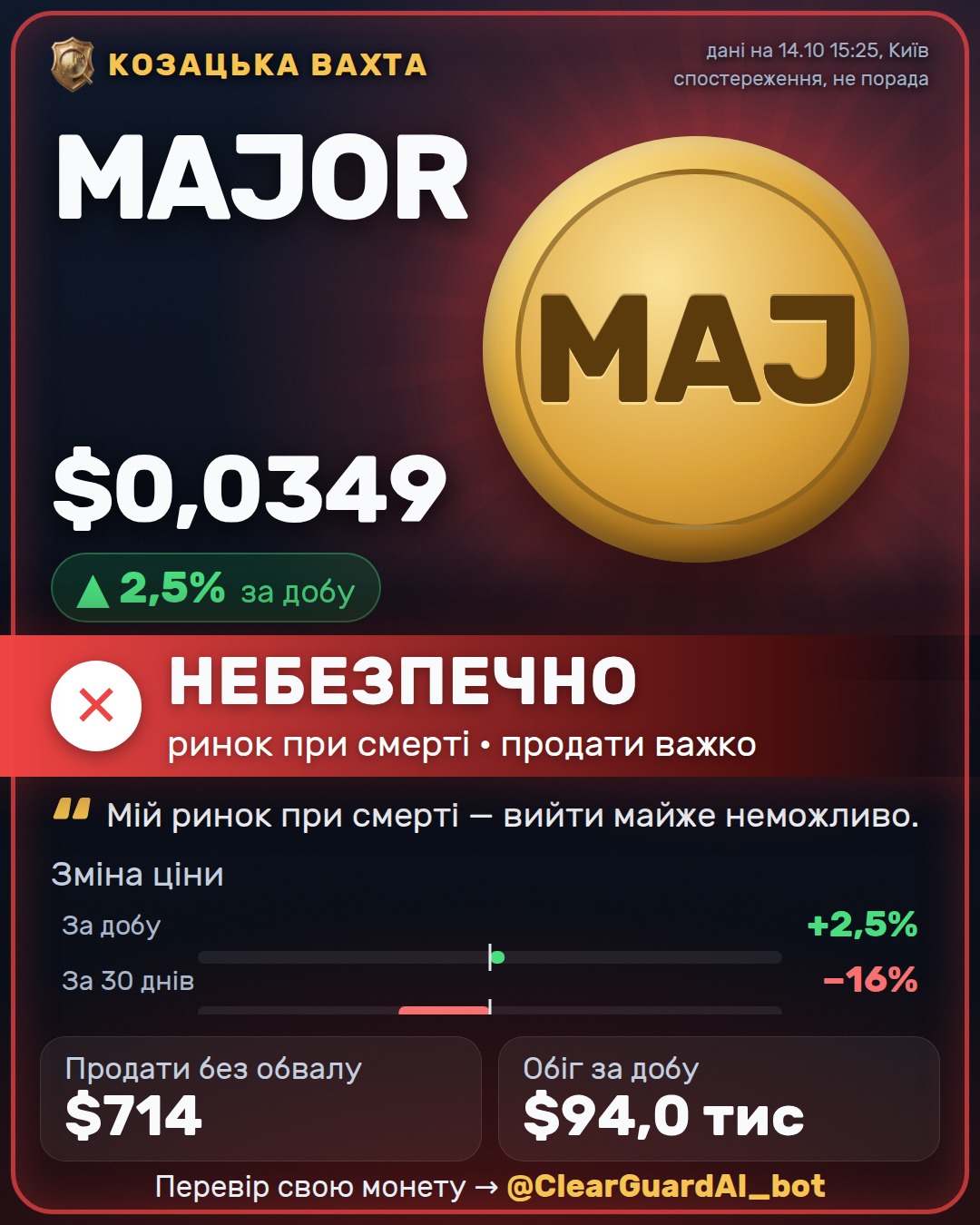MAJOR — НЕБЕЗПЕЧНО