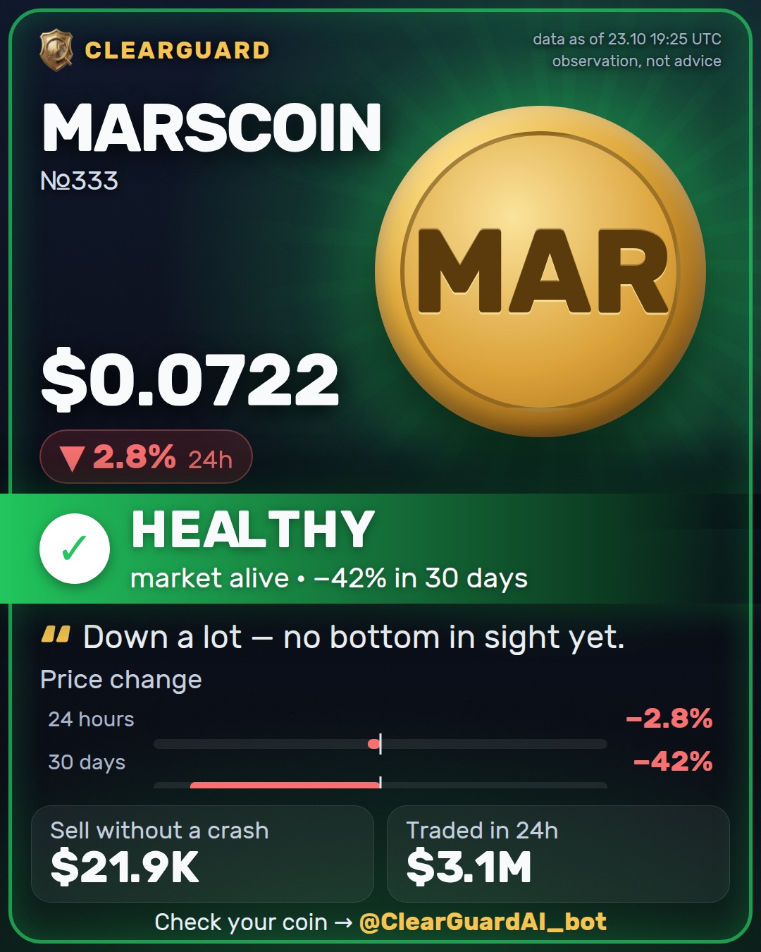 MARSCOIN — HEALTHY