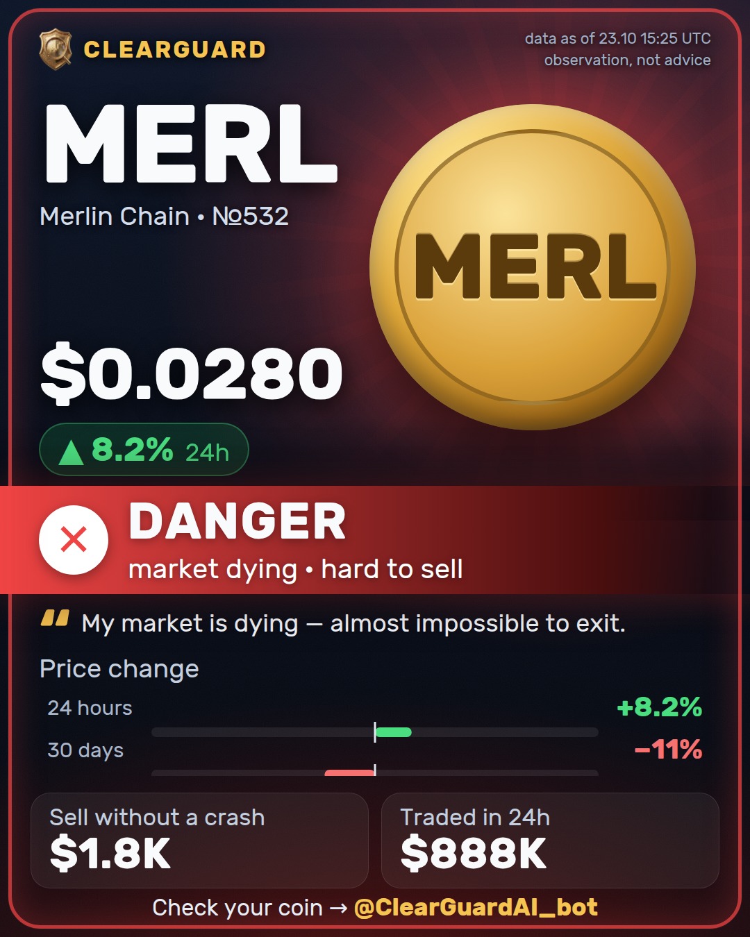 MERL · Merlin Chain — DANGER