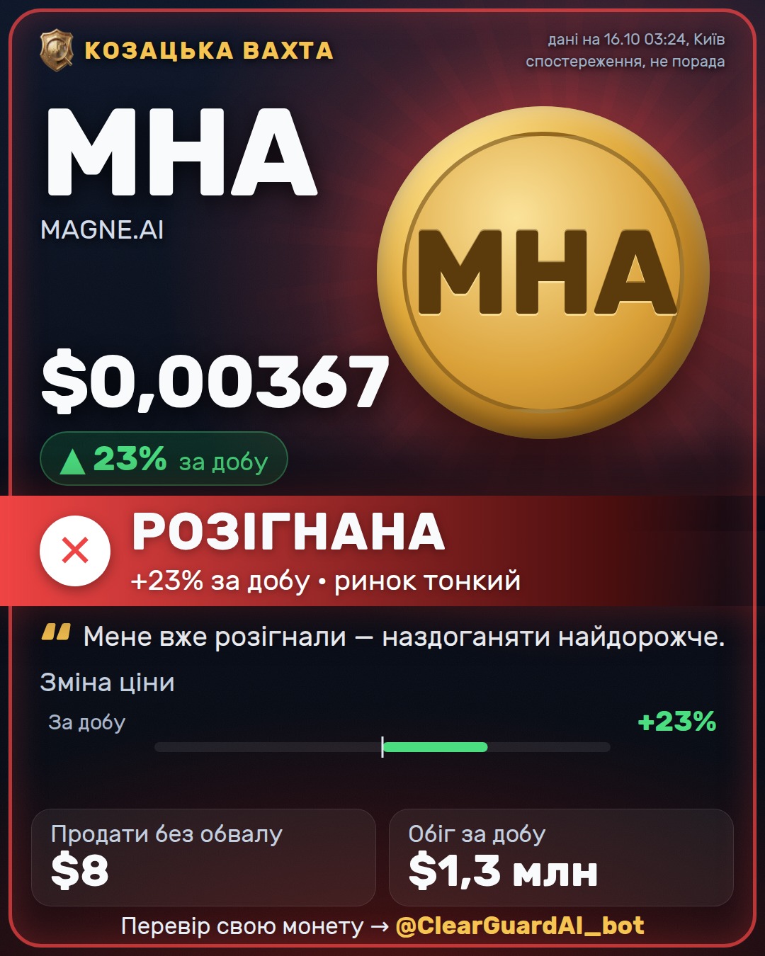 MHA · Magic Hash — ВИСОКИЙ РИЗИК