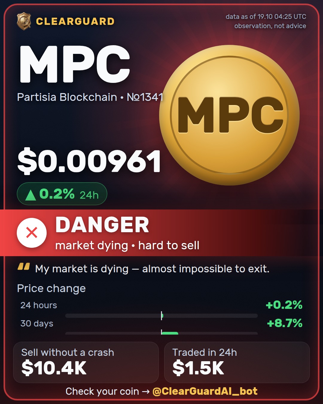 MPC · Partisia Blockchain — DANGER