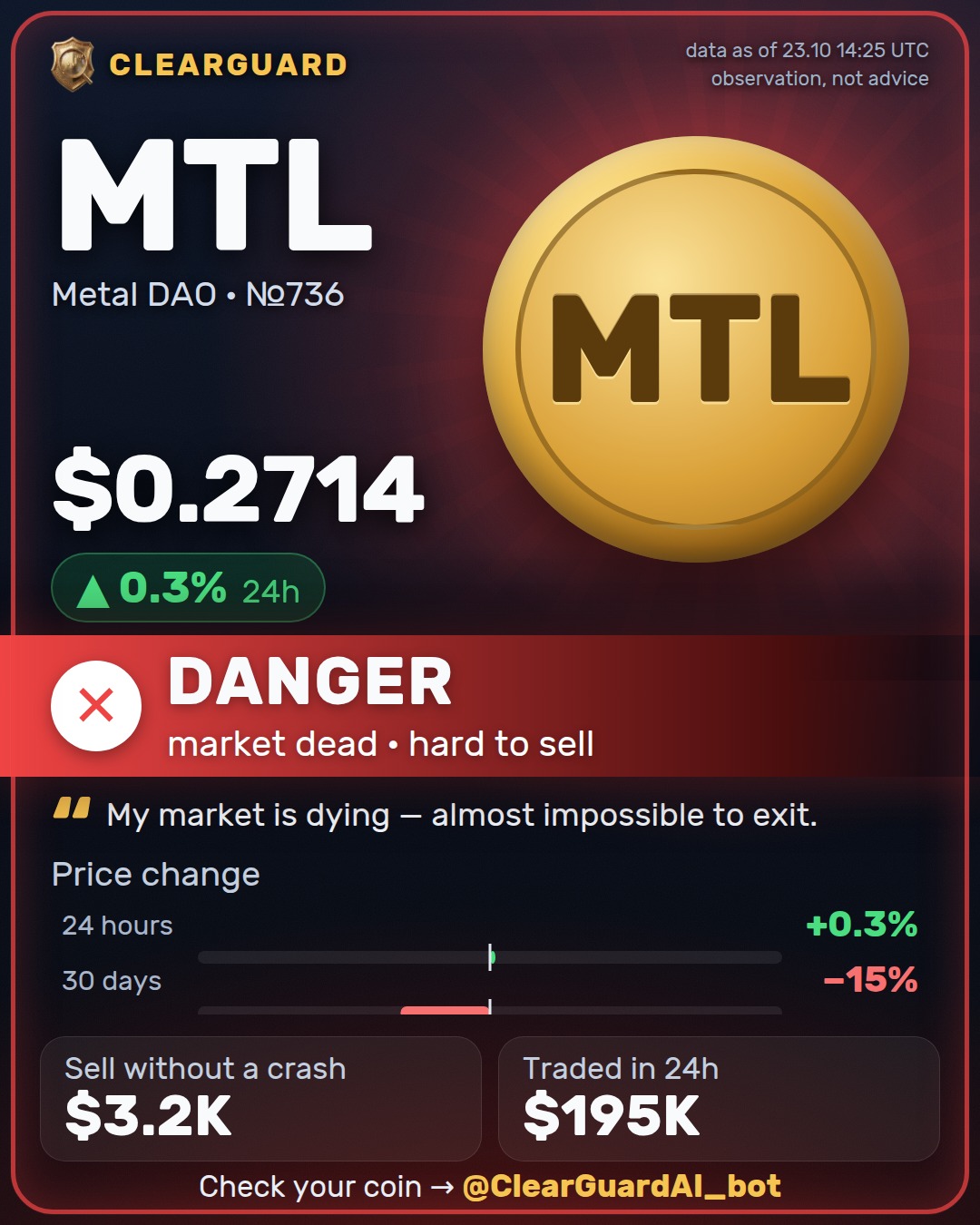MTL · Metal DAO — DANGER