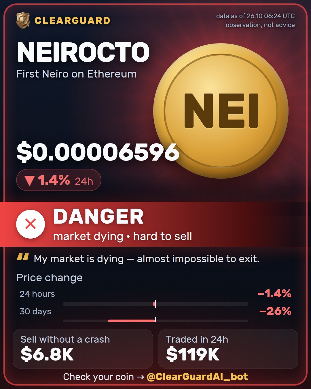 NEIROCTO · First Neiro on Ethereum — HIGH RISK