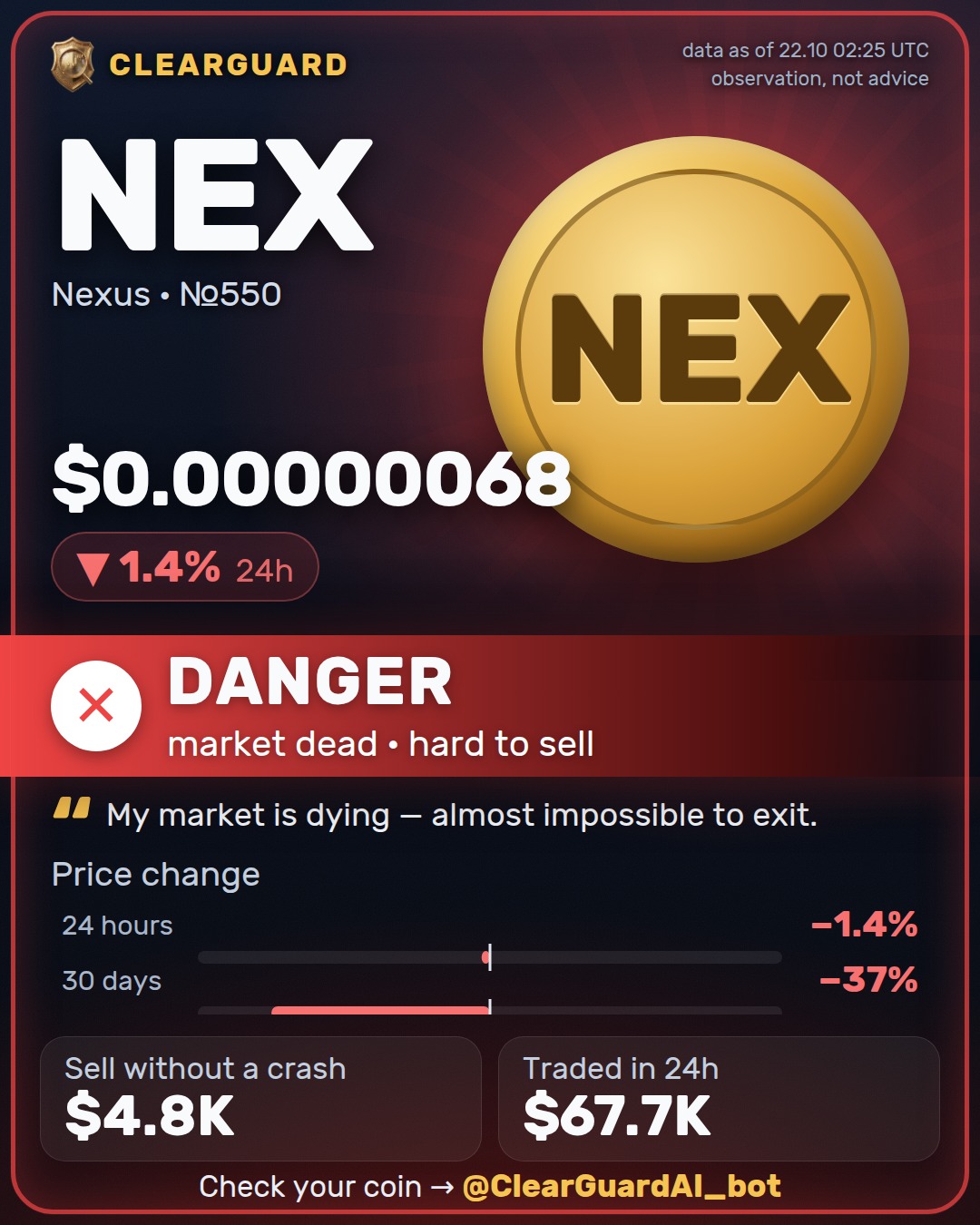 NEX · Nexus — DANGER