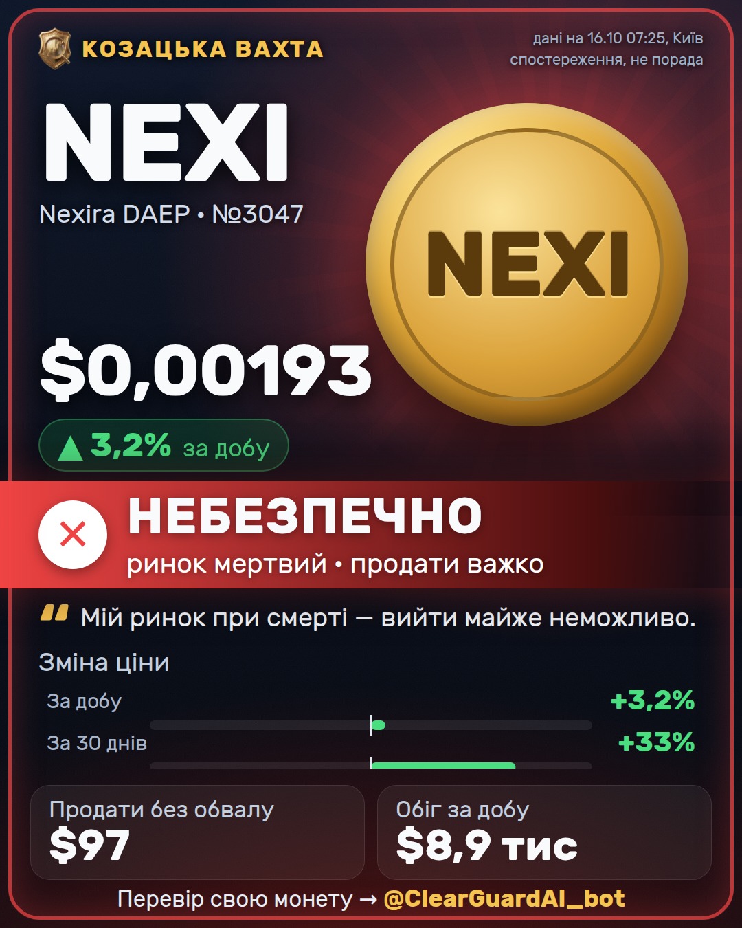 NEXI · Nexira DAEP — НЕБЕЗПЕЧНО