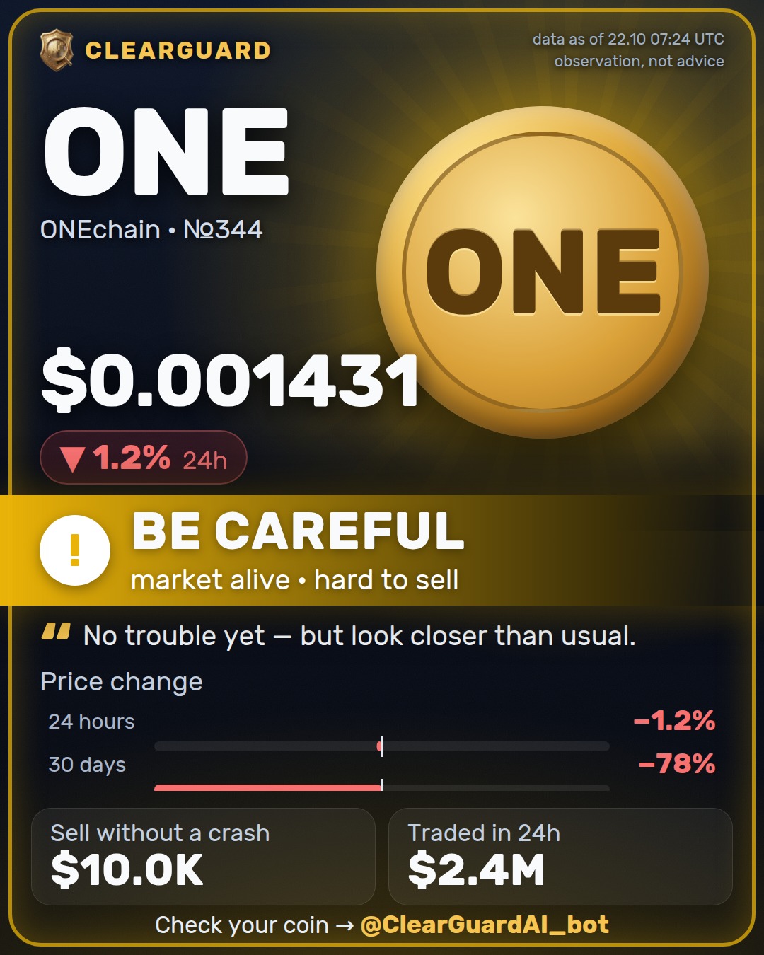 ONE · ONEchain — PUMPED