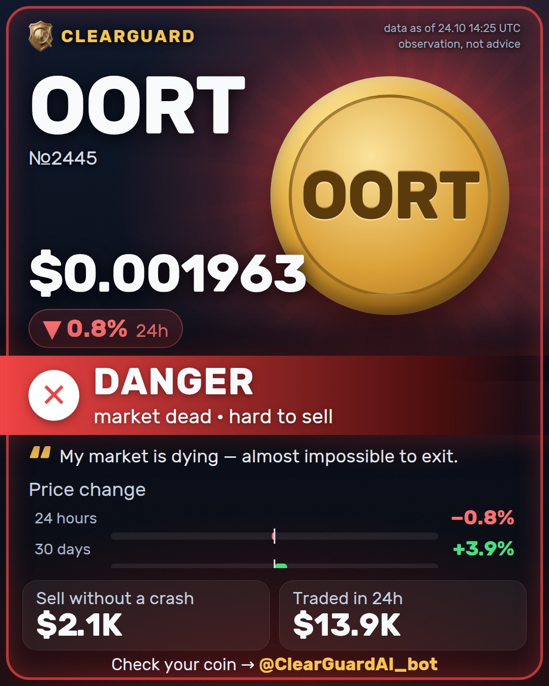 OORT — DANGER