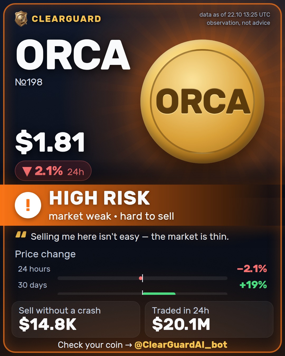 ORCA — BE CAREFUL