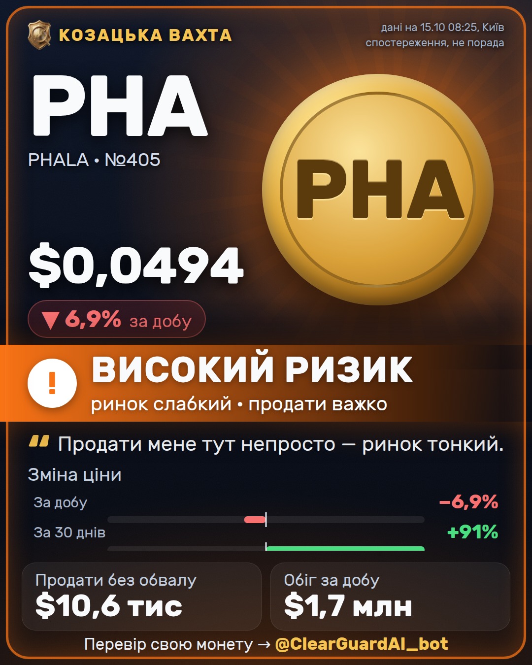 PHA · PHALA — ОБЕРЕЖНО