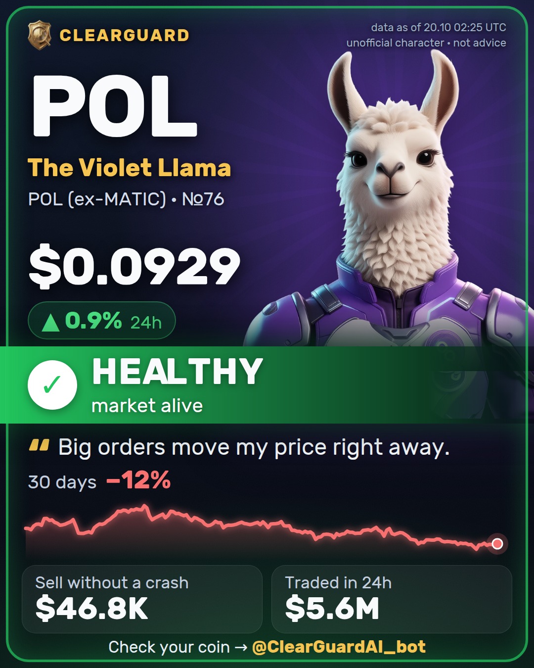 POL · The Violet Llama — HEALTHY