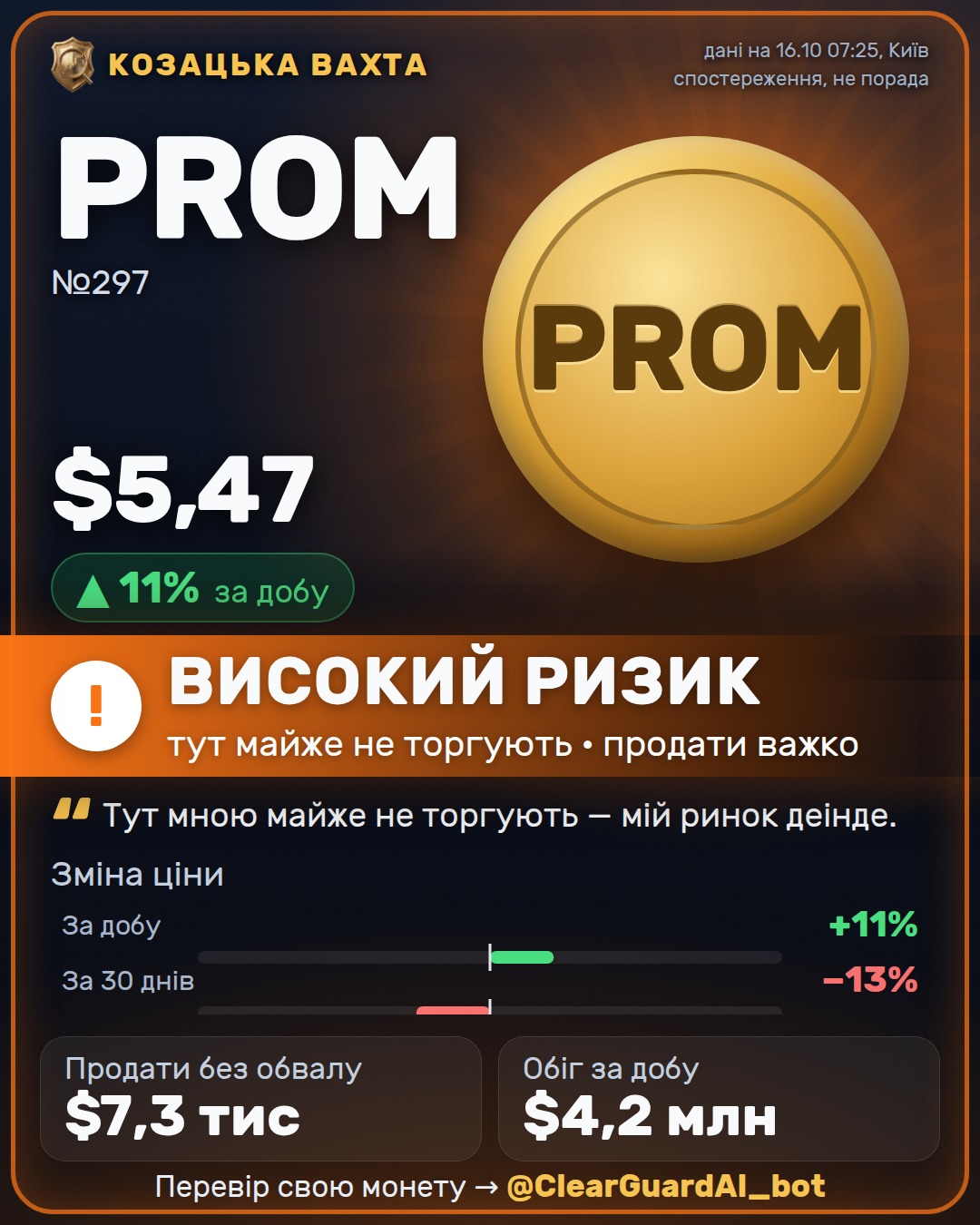 PROM — ВИСОКИЙ РИЗИК