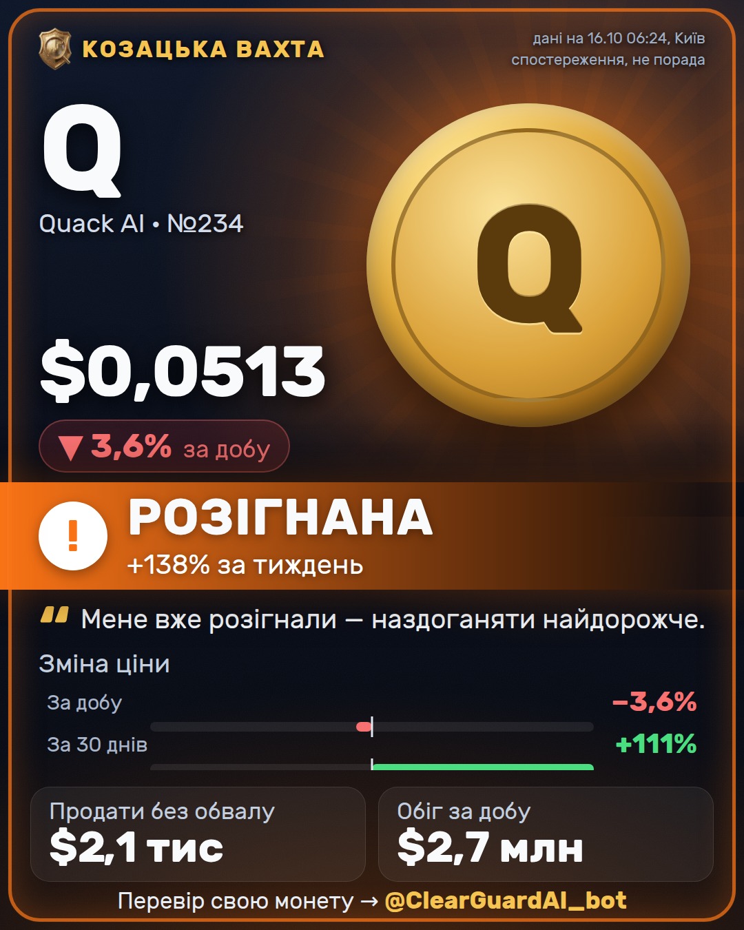 Q · Quack AI — ОБЕРЕЖНО