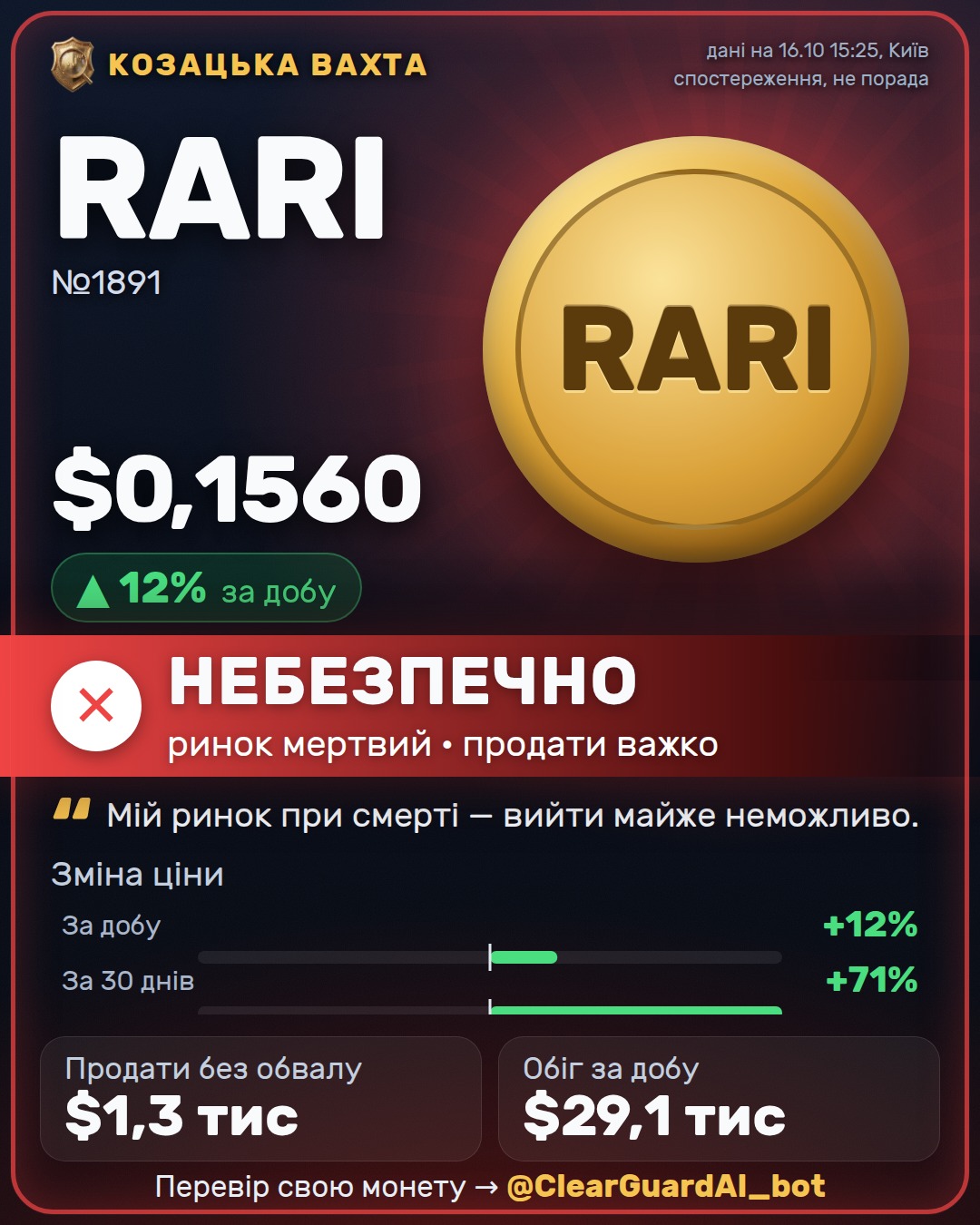 RARI — НЕБЕЗПЕЧНО