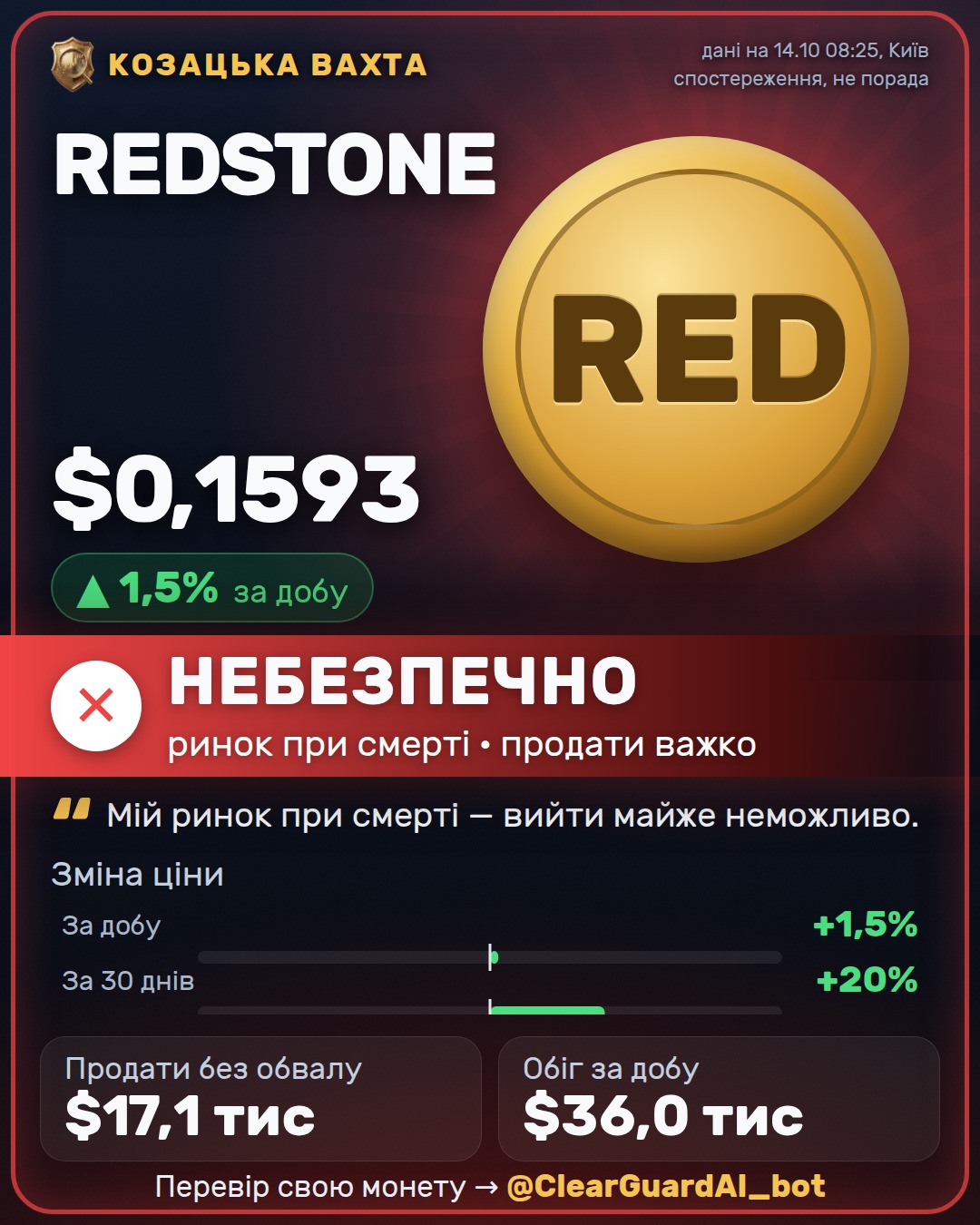 REDSTONE — ВИСОКИЙ РИЗИК