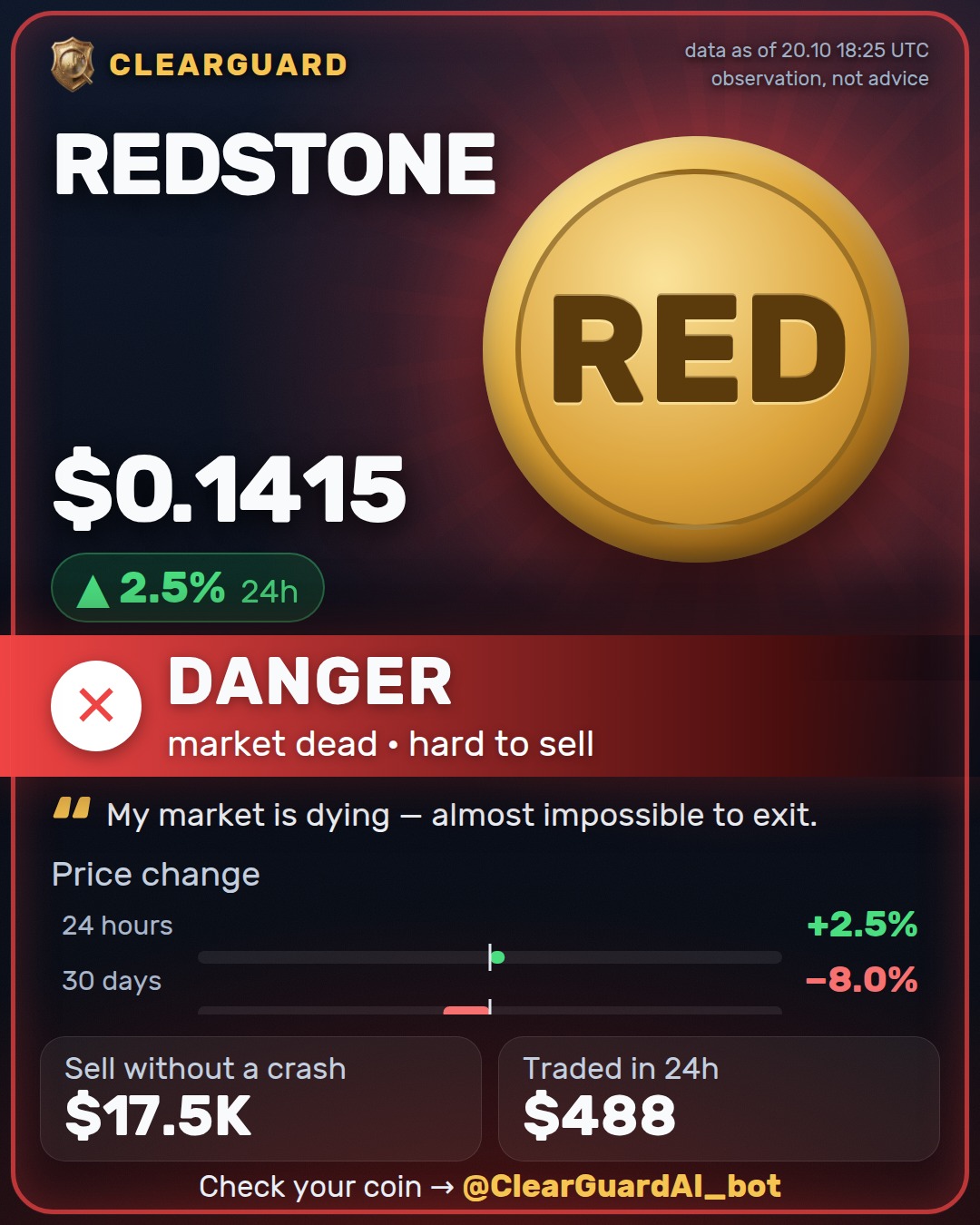 REDSTONE — DANGER