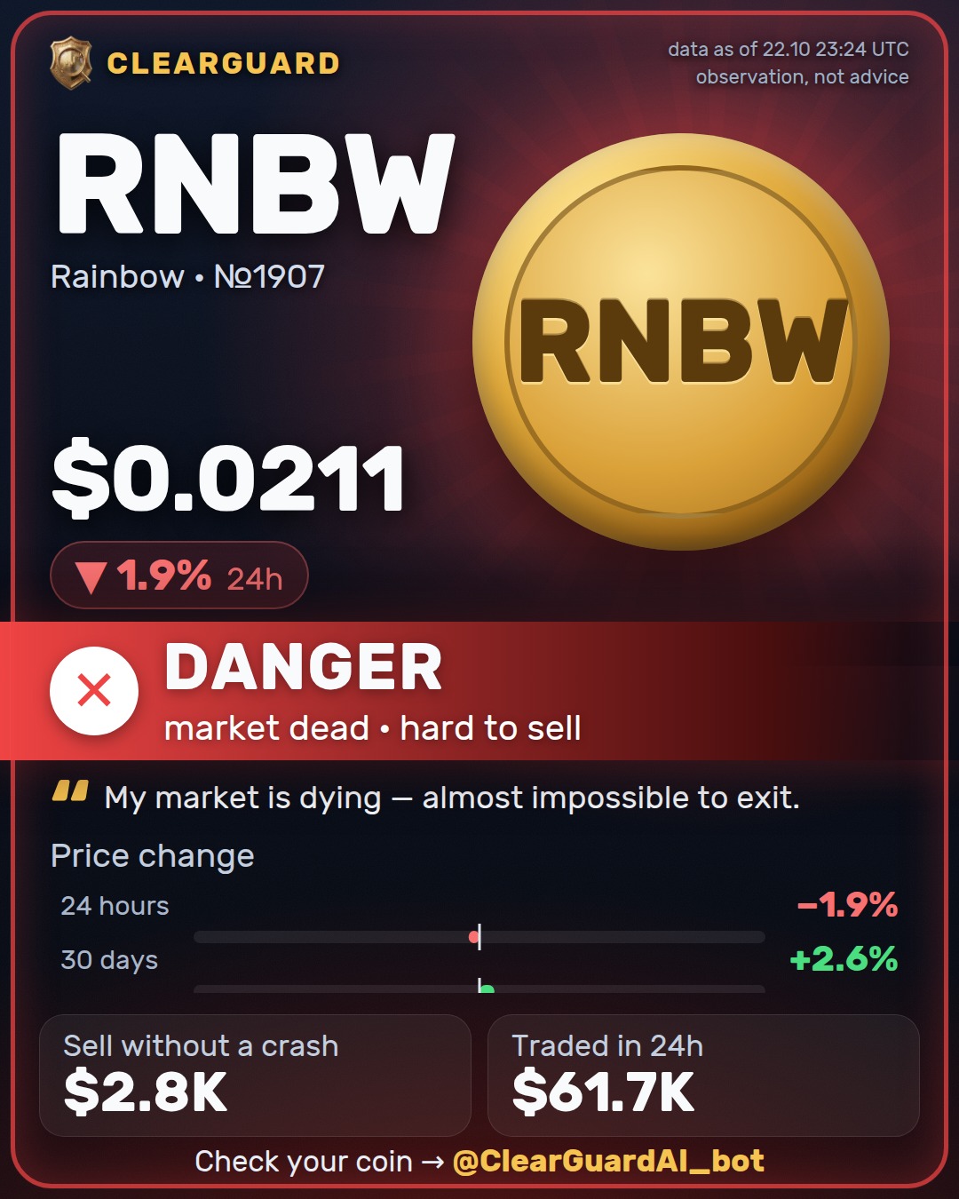 RNBW · Rainbow — DANGER
