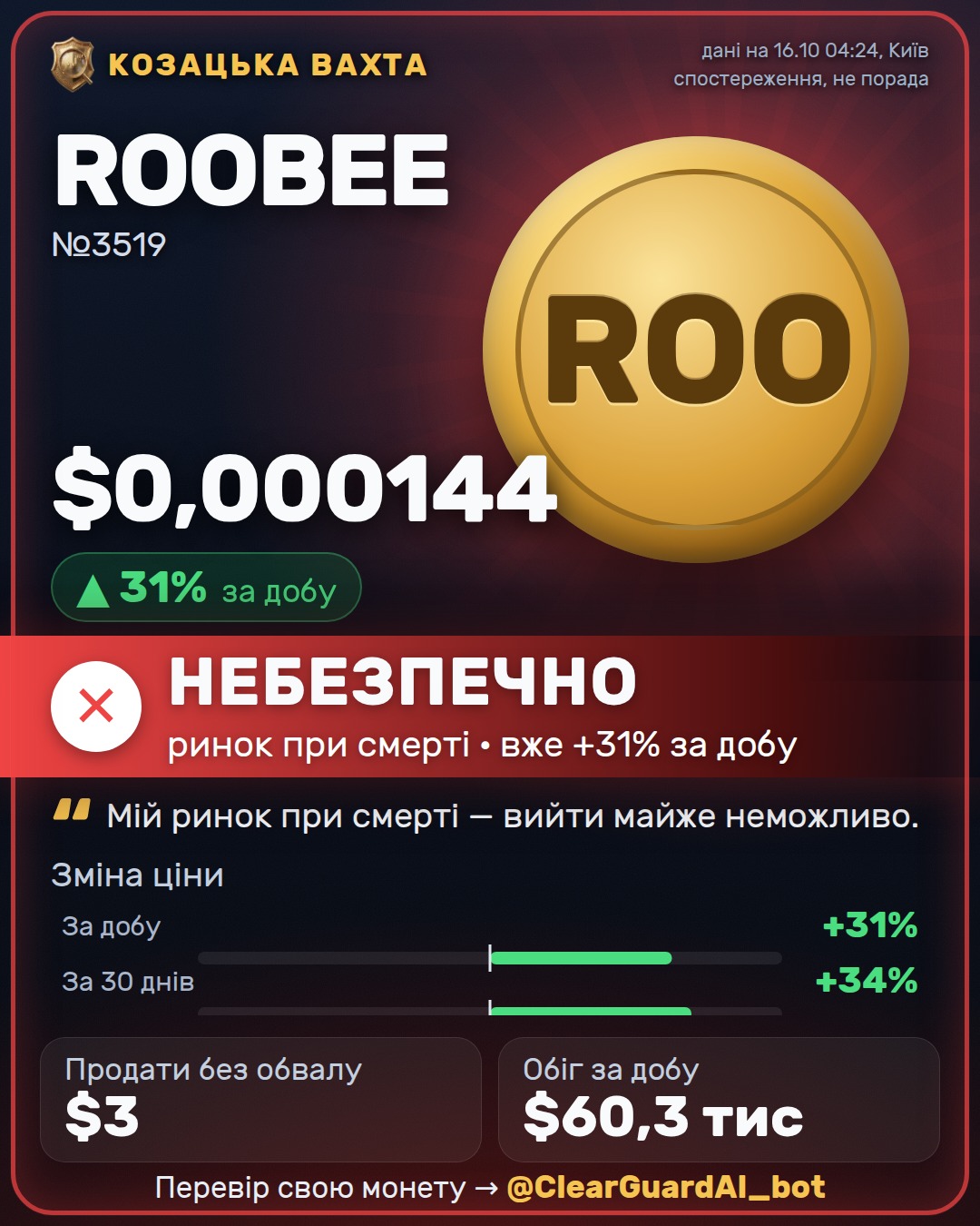 ROOBEE — НЕБЕЗПЕЧНО