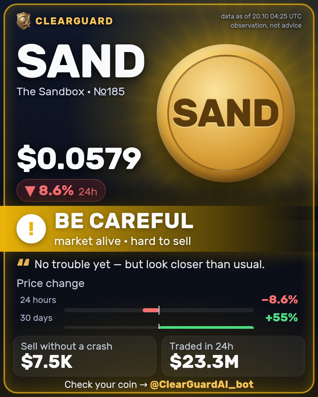 SAND · The Sandbox — BE CAREFUL