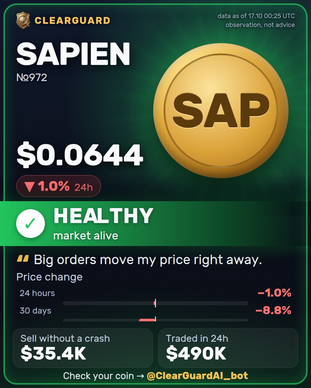 SAPIEN — DANGER