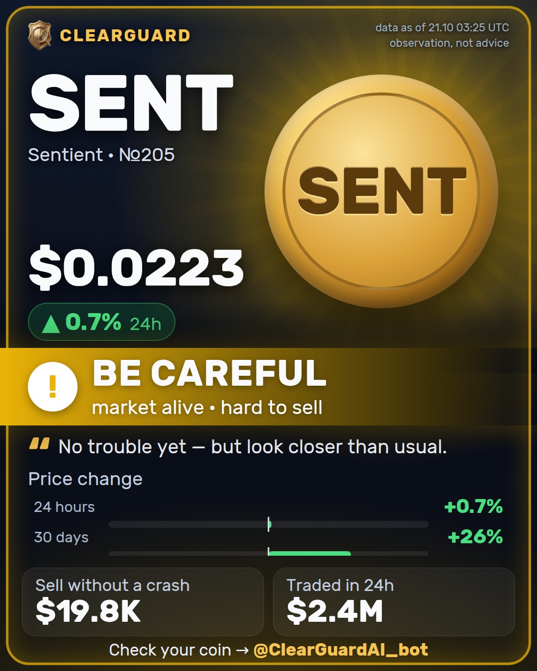 SENT · Sentient — FALLING