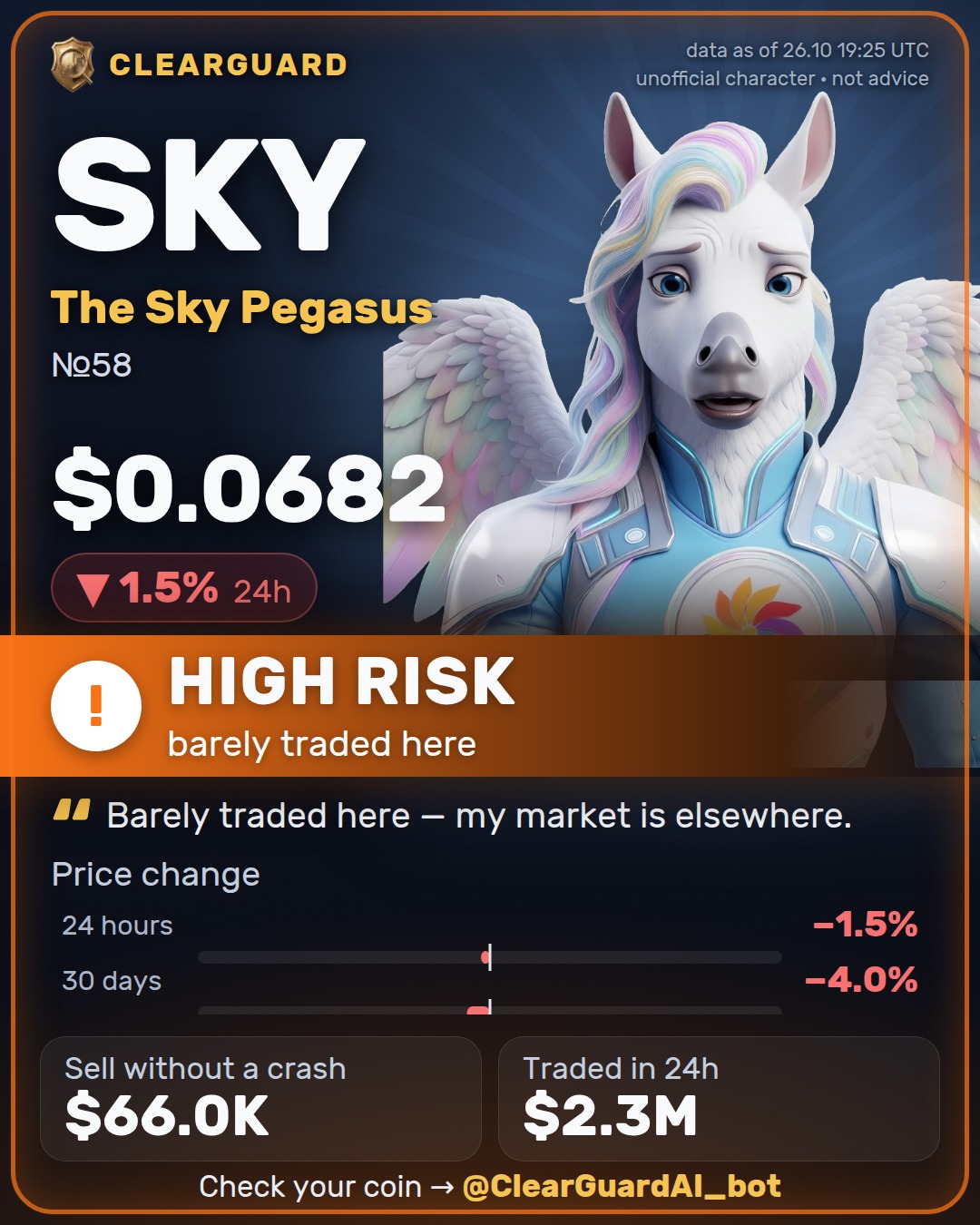 SKY · The Sky Pegasus — HIGH RISK